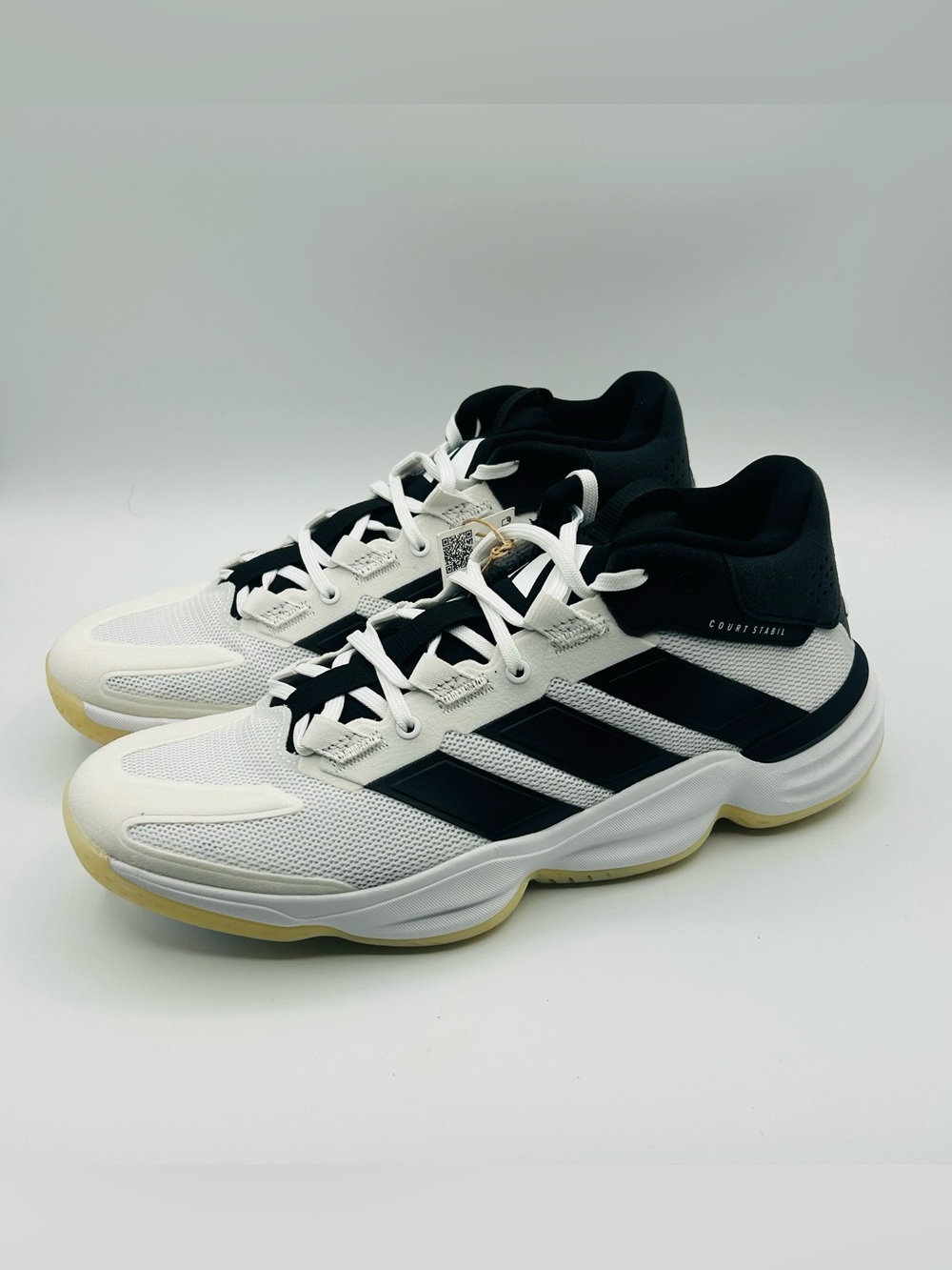 ADIDAS Courtstabil Volleyball Shoes Sneakers Men's 10.5 White Black New In Box
